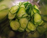 胡瓜の消費に！なめたけ和え(水菜も可)作り方2写真