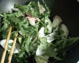 春菊とネギのクリームパスタ作り方2写真