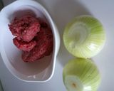 簡単！牛ひき肉とたまねぎで牛丼風炒め作り方1写真