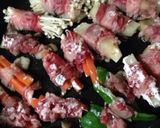 牛薄切り肉で野菜ロール作り方4写真