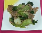 簡単✩牛肉とチンゲン菜のピリ辛炒め作り方4写真
