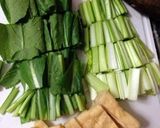 小松菜と揚げの煮物作り方1写真