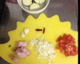 ナスと厚切りベーコンのトマトソースパスタ《大盛り》作り方1写真