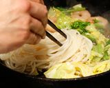 春キャベツの和風ペペロン釜玉のおうどん作り方6写真