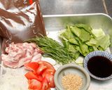豚しゃぶレタスのポン酢餡かけのおうどん作り方2写真