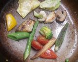 簡単ポーチドエッグと季節野菜のソテー作り方7写真