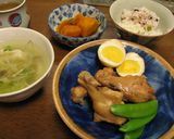 簡単主菜★手羽元と茹でたまごの醤油煮作り方5写真