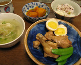 簡単主菜★手羽元と茹でたまごの醤油煮作り方5写真