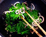菜の花とイカの醤油deクルミ炒め作り方4写真