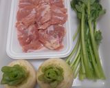 かぶと鶏肉の煮物作り方1写真