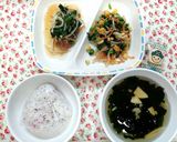 給食menu*鶏肉のごまだれかけ作り方8写真