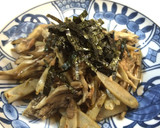 簡単、ツナ缶、ごぼう、舞茸の炒めもの作り方4写真