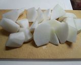圧力鍋で柔らか味浸み～な肉大根の煮物作り方1写真