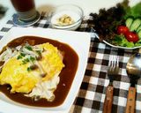 超簡単！きのこクリームオムカレー♪作り方8写真