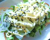 セロリの葉×新玉葱の胡麻塩トースト作り方4写真