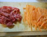 人参と牛肉のきんぴら作り方1写真