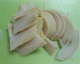 筍とゴロッとひき肉の柚子胡椒和風パスタ作り方3写真
