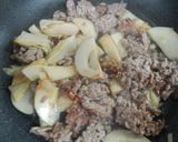 筍とゴロッとひき肉の柚子胡椒和風パスタ作り方5写真