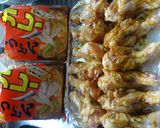 即席めん調味料で➰手羽元のカレー焼き作り方1写真