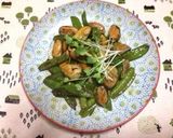 簡単！絹さやとムール貝のバター炒め作り方5写真