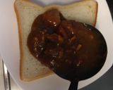 朝食、一人飯に☆残りカレーチーズトースト作り方3写真