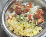 サーモンステーキ 沢庵と野菜のソース作り方2写真