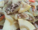 ごま油香る♪挽き肉と筍の煮物♡作り方4写真