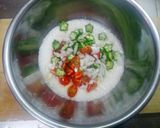ミニトマトとオクラの長芋もんじゃ焼き作り方3写真