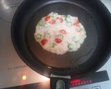ミニトマトとオクラの長芋もんじゃ焼き作り方4写真