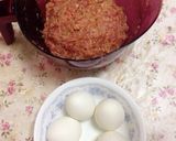 半熟卵〜in〜ハンバーグ…(o˘◡˘o)作り方1写真