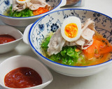 シャキッと野菜と豚しゃぶ冷麺～トマ梅ダレ作り方7写真