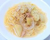 新玉ねぎと新じゃが芋のスープパスタ作り方7写真