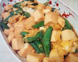 豆腐とスナップエンドウの卵とじ作り方5写真
