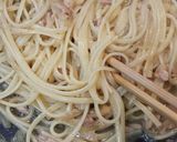 【石橋】ニラたっぷり！中華ルボナーラ！作り方4写真