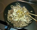 ♪牛肉と蓮根としめじの甘辛炒め煮♪作り方5写真
