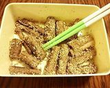 たたきごぼう 白ゴマ風味 三杯酢漬けです作り方10写真