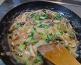 チンゲン菜とベーコンの豆乳クリームパスタ作り方5写真