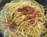 「ちりめんじゃこ」と「ふき」のパスタ♪作り方4写真