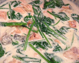 塩鮭とほうれん草のクリームパスタ作り方8写真