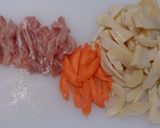 簡単☆時短☆たけのこと鶏のきんぴら作り方1写真