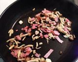 キノコとベーコンのクリームパスタ作り方2写真