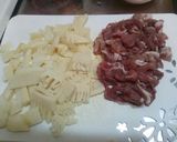 簡単☆春料理☆筍と豚肉のめんつゆ卵炒め作り方1写真