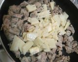 簡単☆春料理☆筍と豚肉のめんつゆ卵炒め作り方3写真