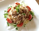 新玉ねぎと冷しゃぶのゴマだれカッペリーニ作り方6写真