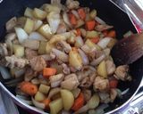 ヨシダソースで♪鶏肉とじゃがいもの煮物作り方4写真
