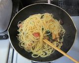 キノコとベーコンの和風パスタ作り方9写真