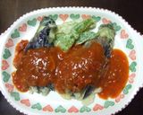 茄子とゴーヤの天ぷら☆ミートソースで!作り方3写真