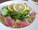 生ハムとルッコラのレモンクリームパスタ♪作り方3写真