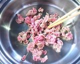 キムチと沢庵と豚肉の炒め物作り方2写真
