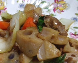 レンジで時短★蓮根と豚肉の中華風炒め作り方10写真